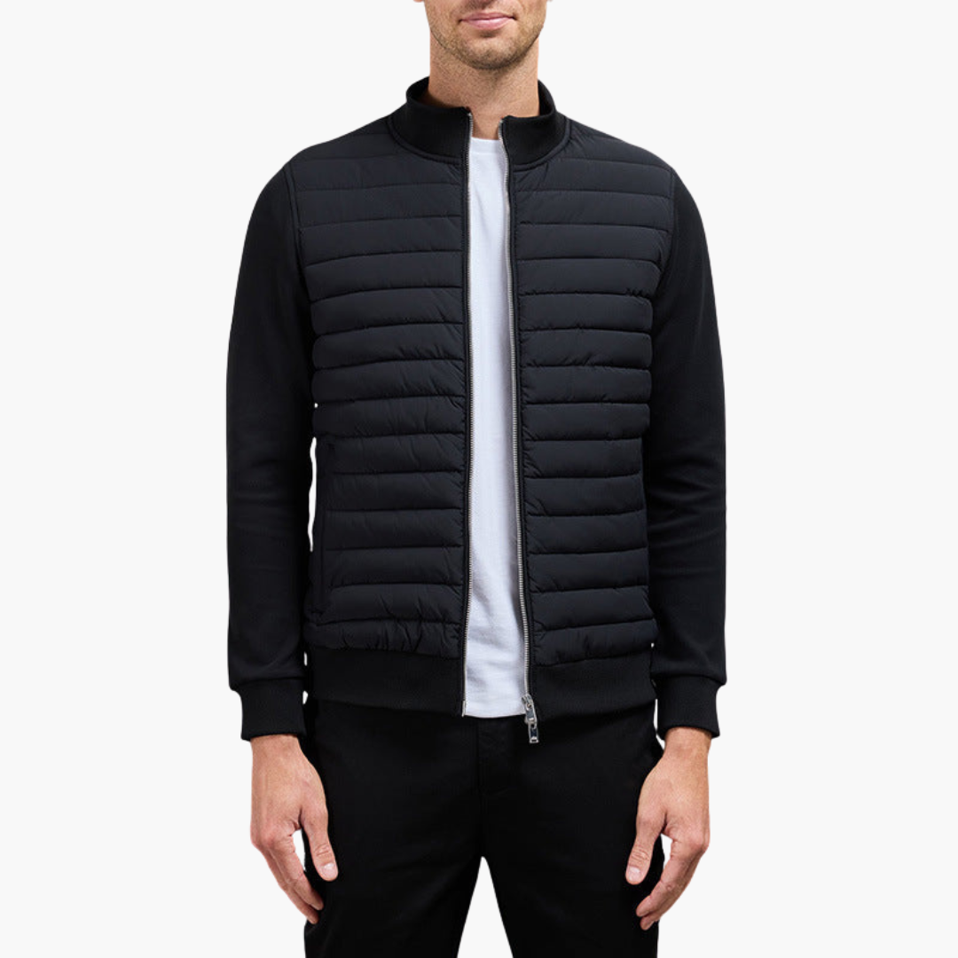 Herren Steppjacke mit Reißverschluss und Stehkragen
