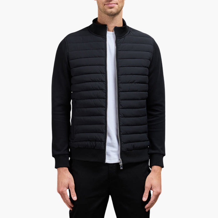 Herren Steppjacke mit Reißverschluss und Stehkragen