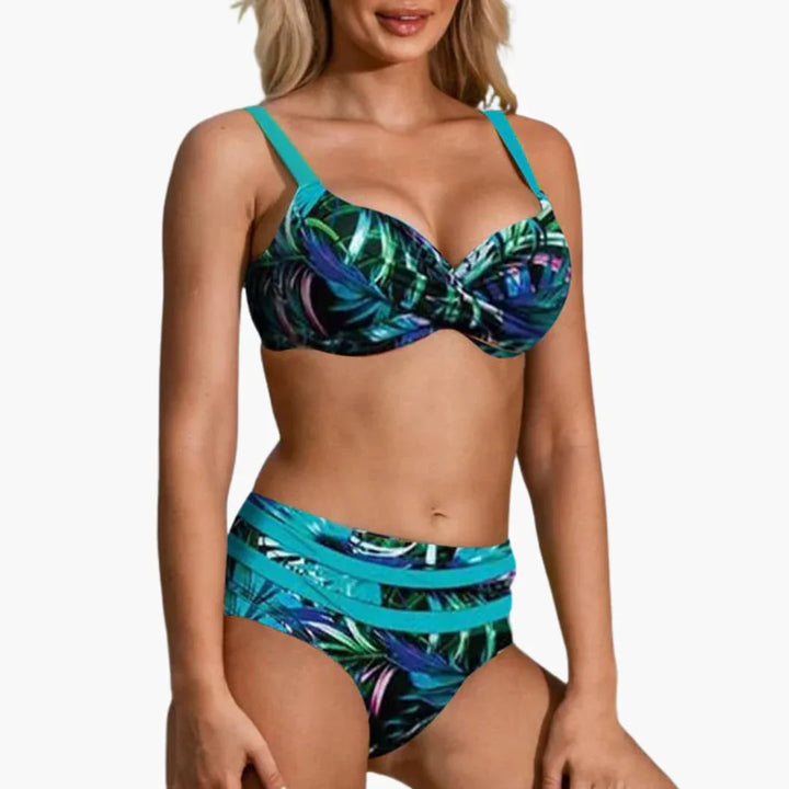 Muster High-Waist Bikini für Damen