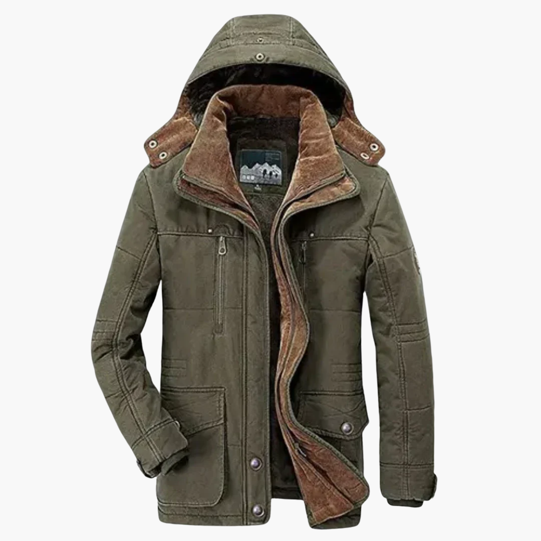 Herren Winter Jacke mit Kapuze und Reißverschluss