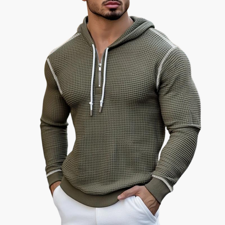 Rainer | Stilvoller Waffel-Langarm-Kapuzenpullover