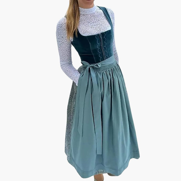 Damen Dirndl Kleid mit Schnürung und Schürze | Oktoberfest 2025