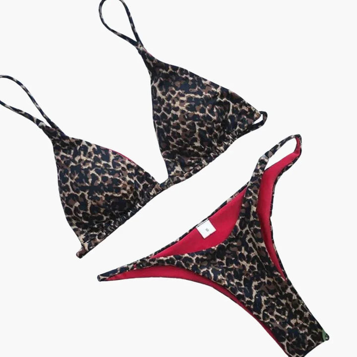 Leopardenmuster Bikini Set für Damen