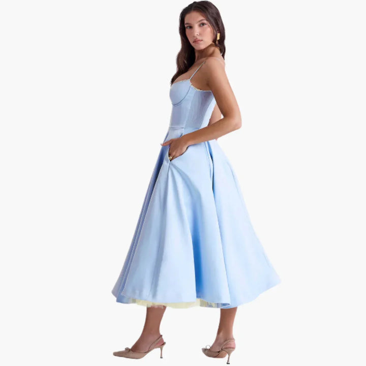Ärmelloses Midikleid mit Faltenrock für Damen