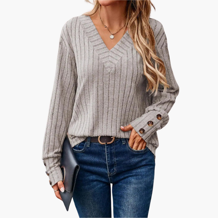 Yvonne | Winter V-Ausschnitt Strickpullover