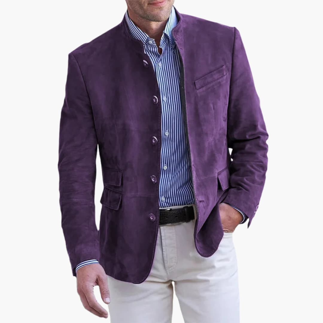 Herrenjacke mit Stehkragen und Knopfverschluss