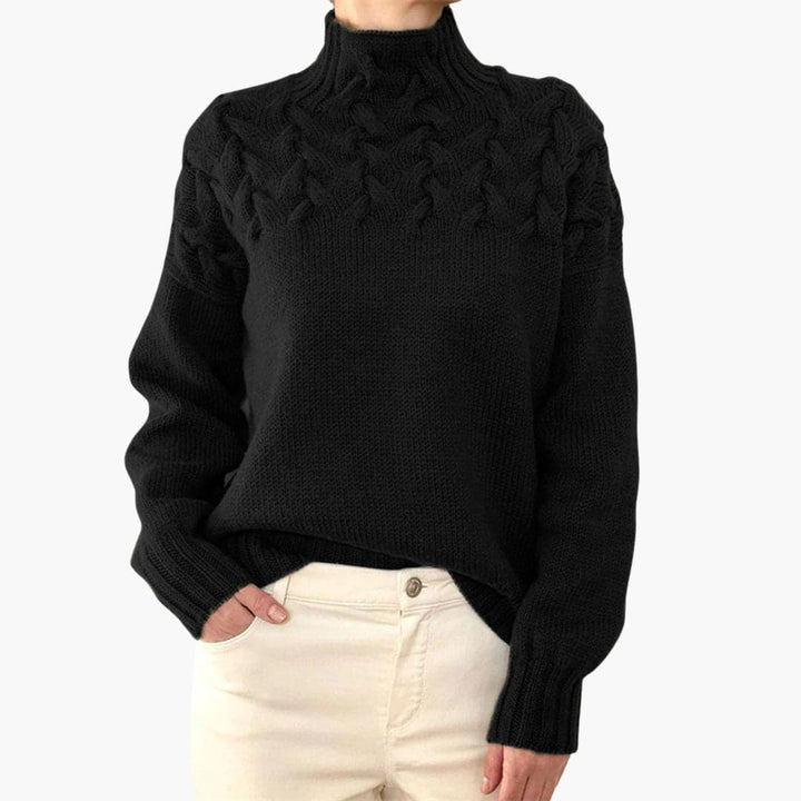 Damen pullover mit Rollkragen und langen Ärmeln