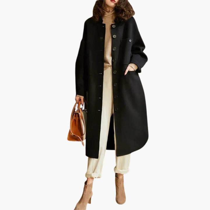 Damen Langer Trenchcoat mit Knopfleiste