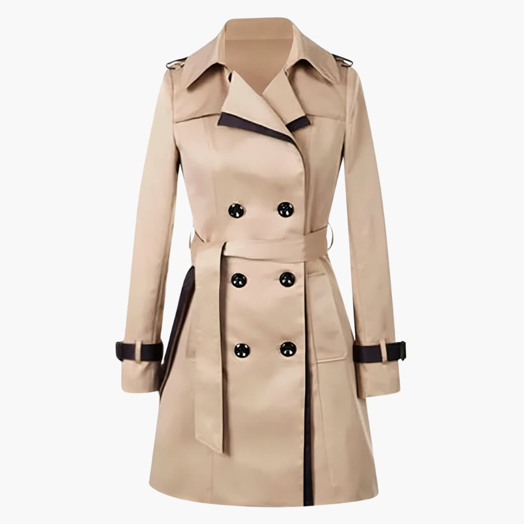 Damen klassischer Trenchcoat mit Gürtel