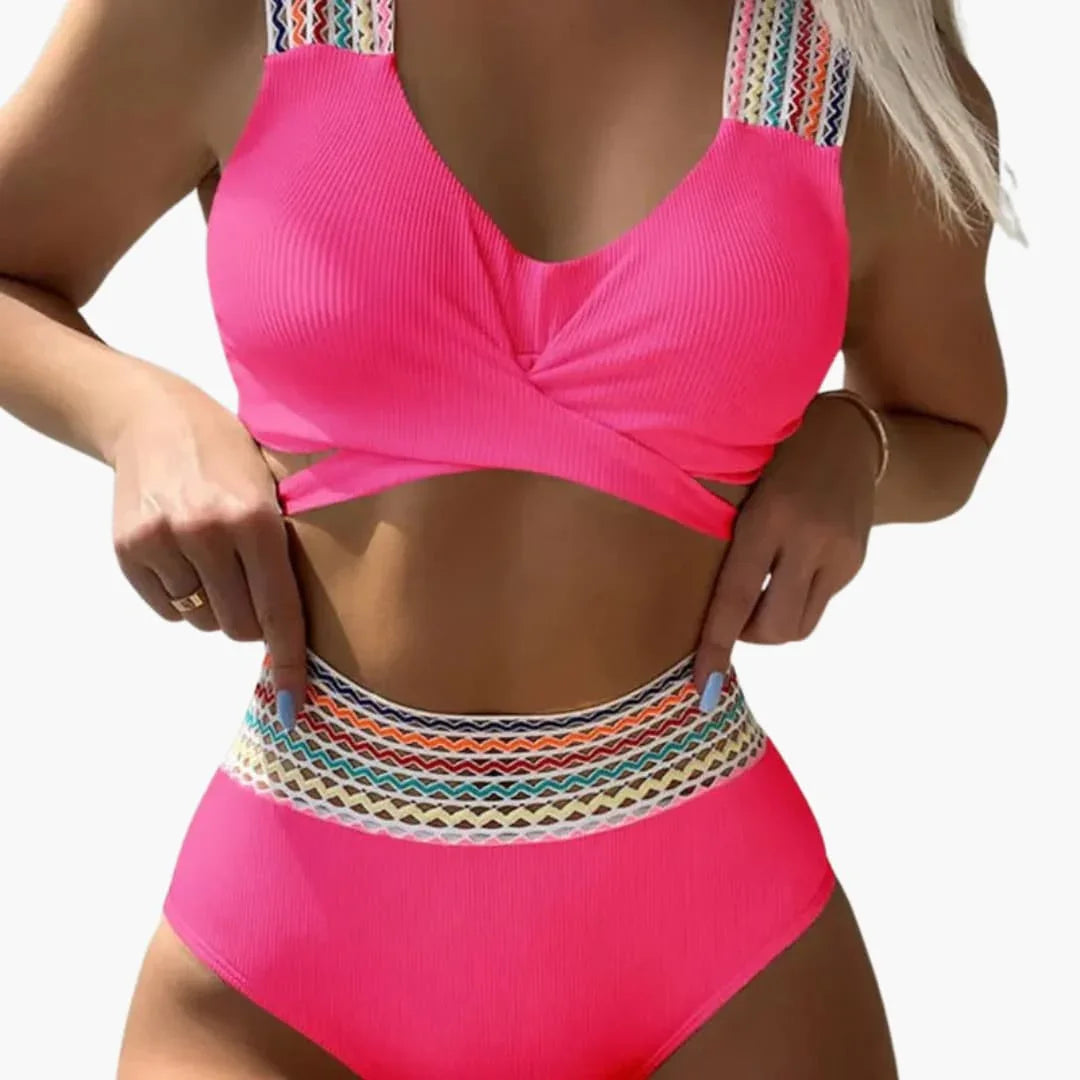 Zweiteiliger Bikini mit Rippstruktur für Damen