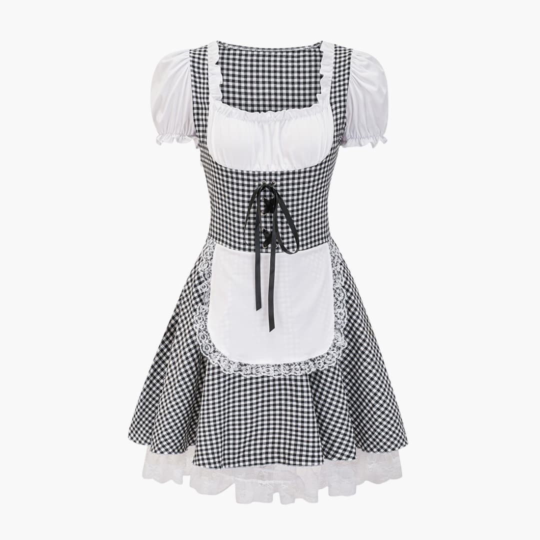 Damen Dirndl Kleid mit schulterfreiem Ausschnitt | Oktoberfest 2025