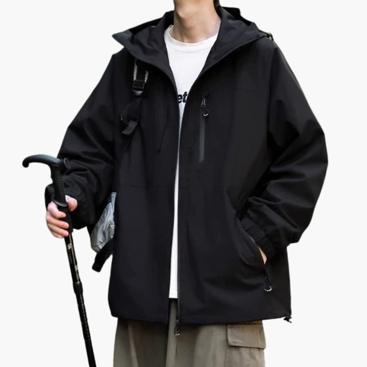 Damen Regenjacke mit Kapuze und langen Ärmeln