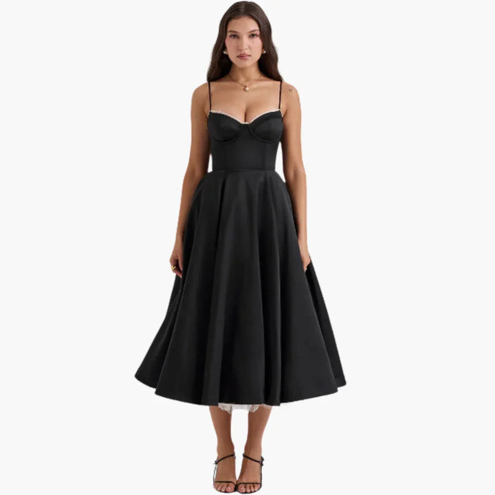 Ärmelloses Midikleid mit Faltenrock für Damen