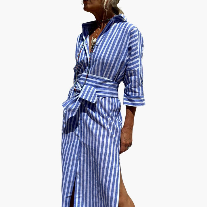 Gestreiftes Hemdblusenkleid für Damen