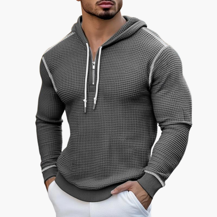 Rainer | Stilvoller Waffel-Langarm-Kapuzenpullover