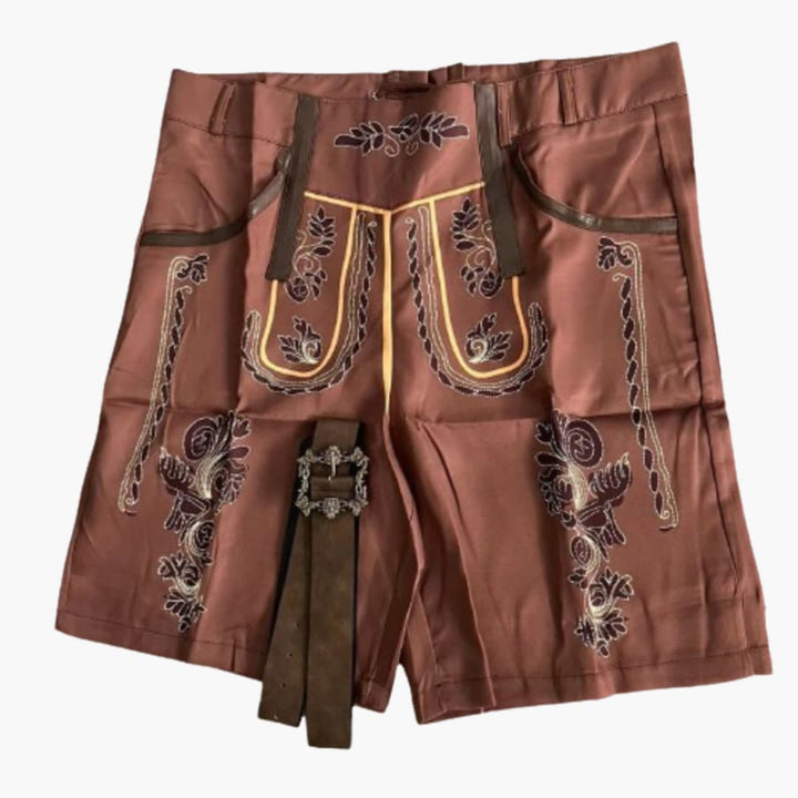 Bestickte kurze Lederhose für Herren | Oktoberfest 2025