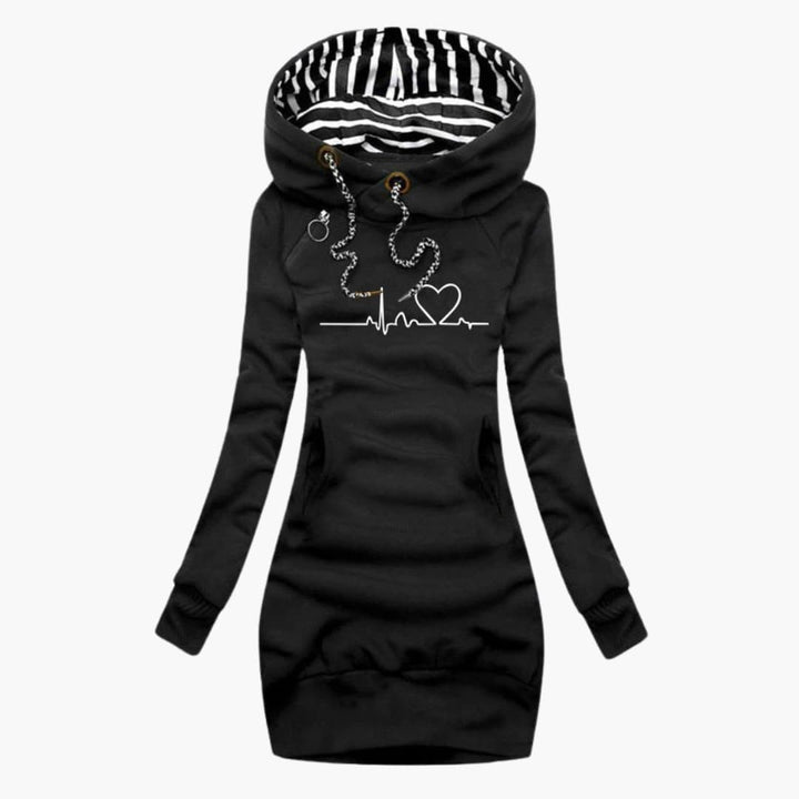 Franziska | Bedrucktes Pulloverkleid Heartbeat