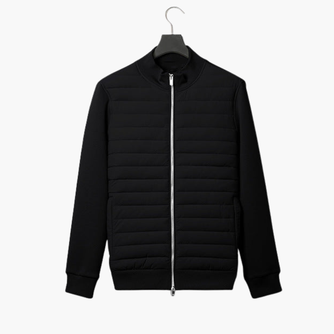 Herren Steppjacke mit Reißverschluss und Stehkragen