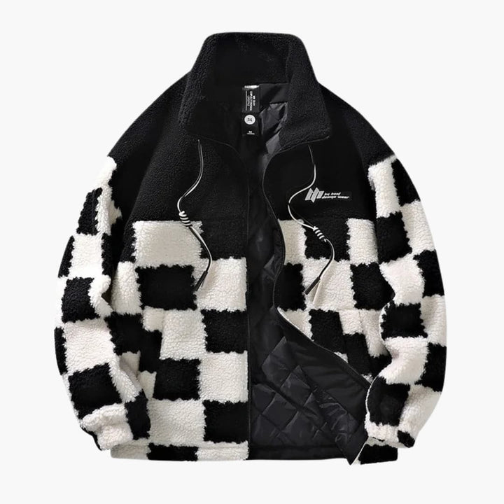 Herren-Fleecejacke mit Reißverschluss und gemusterter Oberfläche