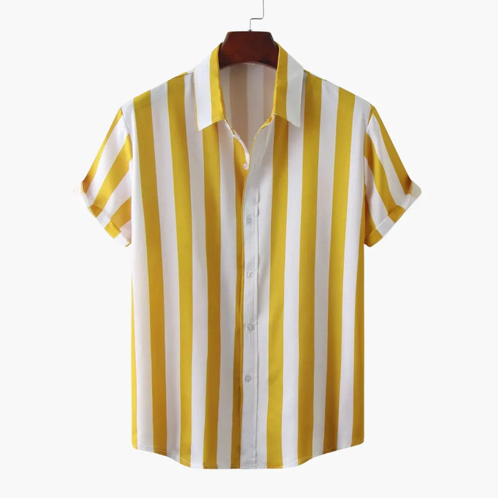 Gestreiftes Kurzarm und Button Down Hemd für Herren