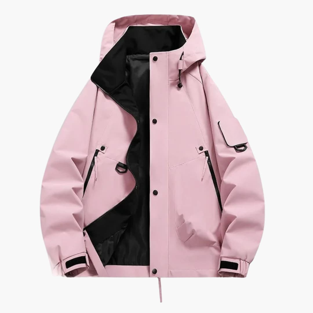 Unisex Kapuzen Skijacke mit verstellbarem Schnitt und langen Ärmeln