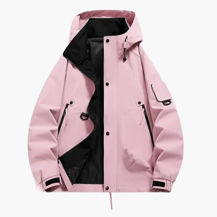 Unisex Kapuzen Skijacke mit verstellbarem Schnitt und langen Ärmeln