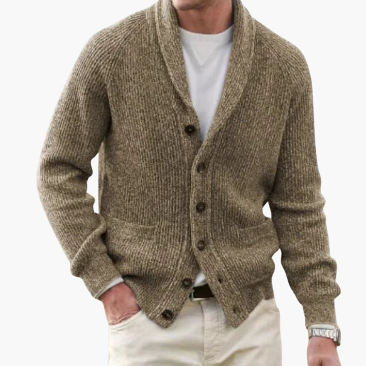 Herren Cardigan mit Schalkragen und Fronttaschen