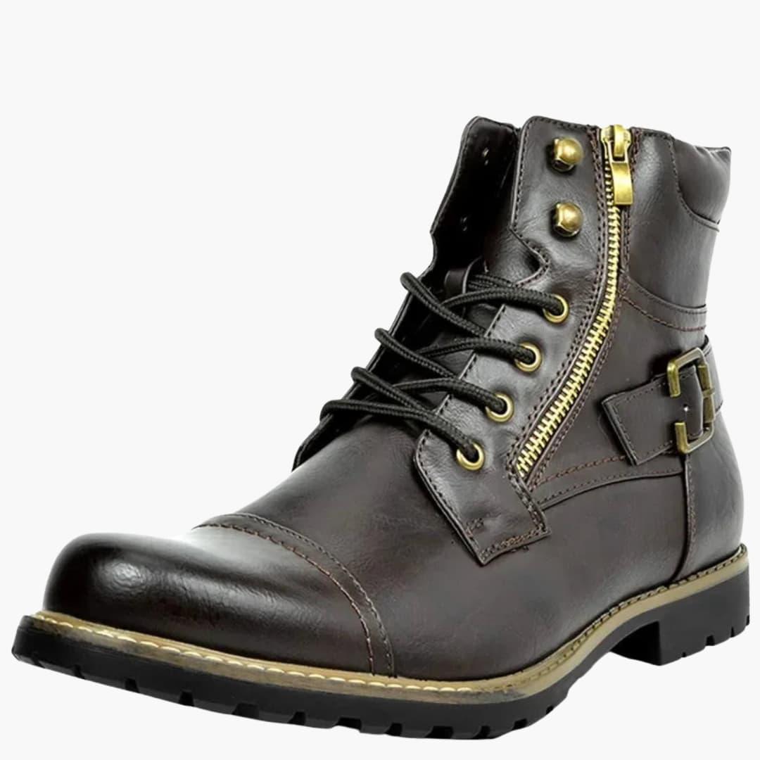 Schnür Stiefel mit Reißverschluss für Herren