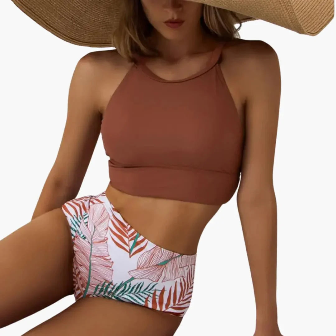 Zweiteiliger Bikini mit Blumenmuster für Damen
