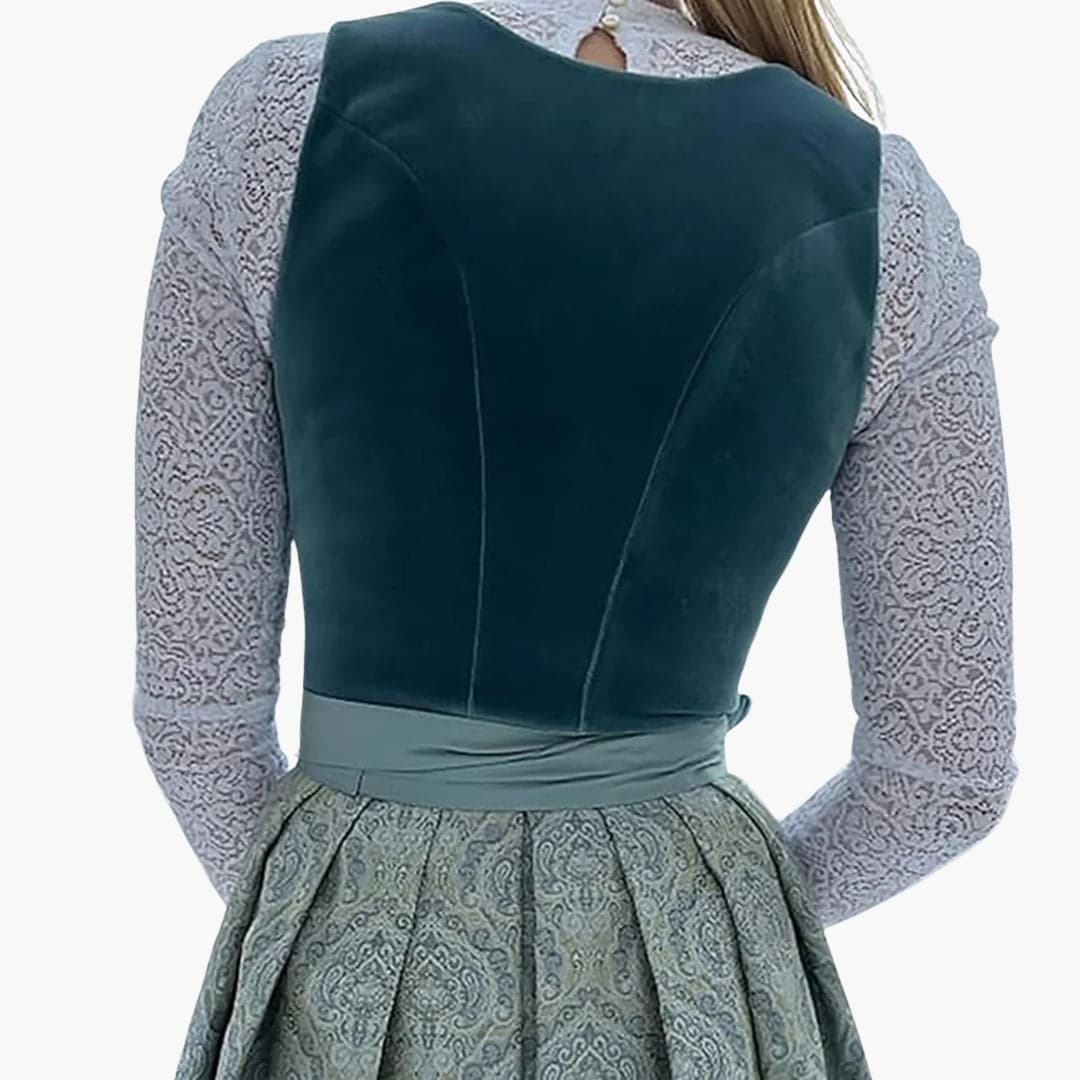 Damen Dirndl Kleid mit Schnürung und Schürze | Oktoberfest 2025