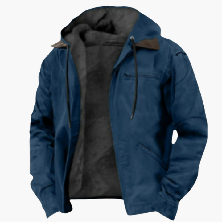 Herren Jacke mit Kapuze und wärmendem Innenfutter