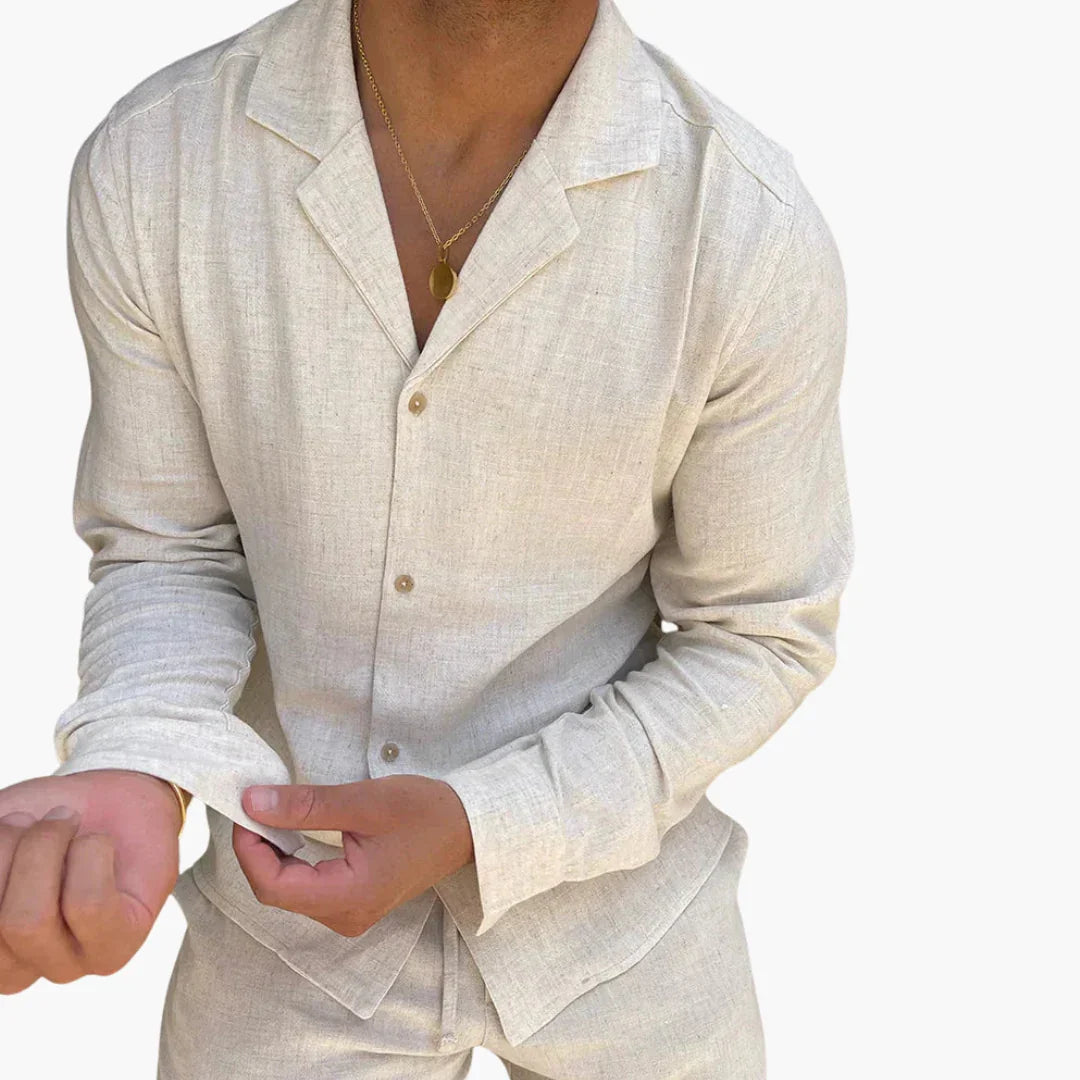 Zweiteiliges Set mit Cubakragen für Herren
