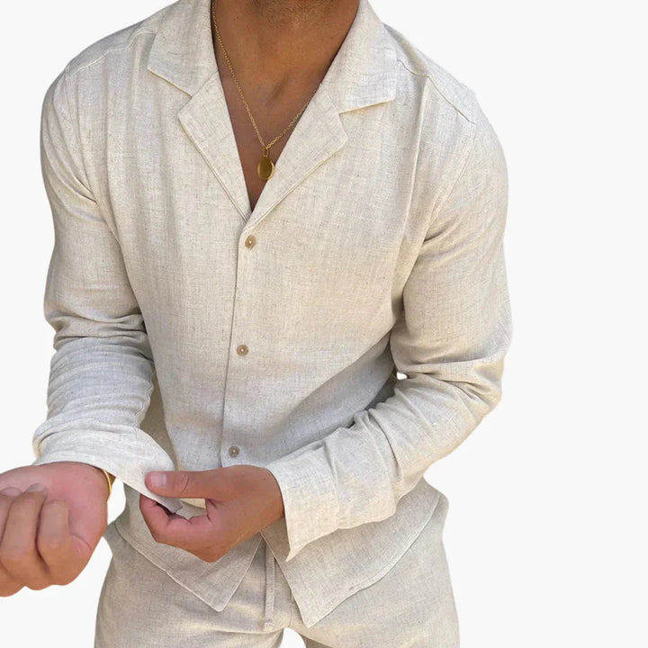 Zweiteiliges Set mit Cubakragen für Herren