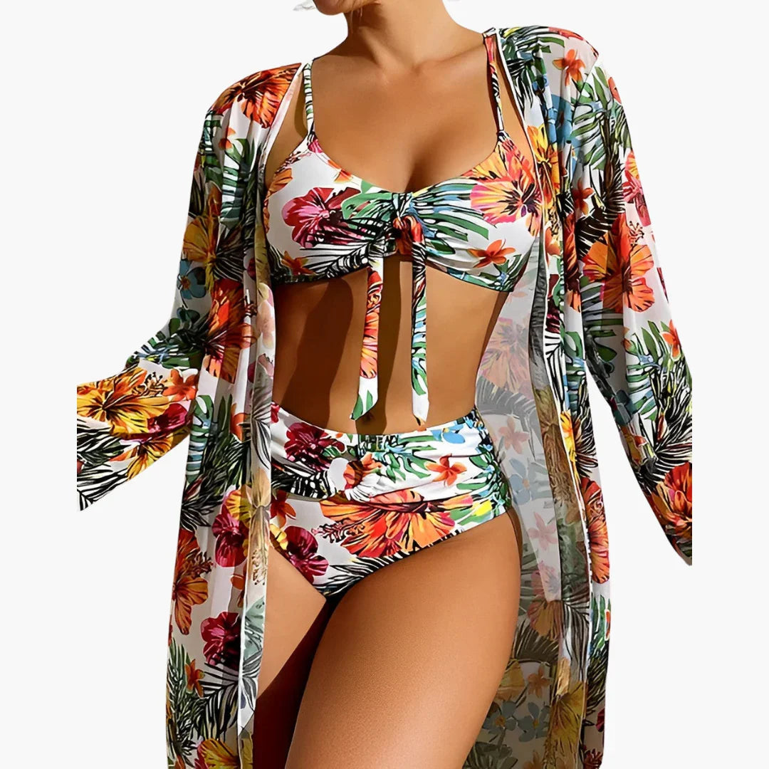 Bikini Set mit Strand Cover-Up für Damen