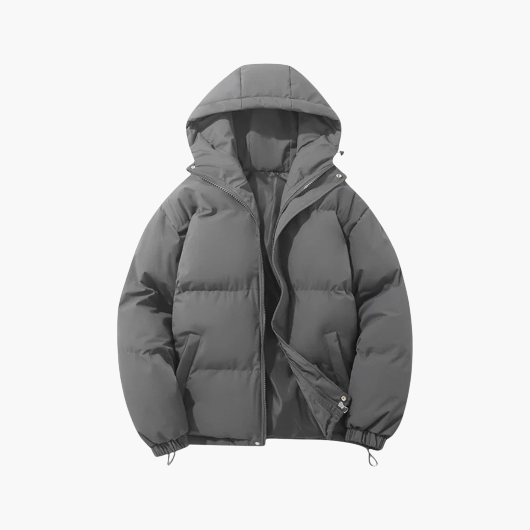 Unisex Winterjacke mit Kapuze und Reißverschluss