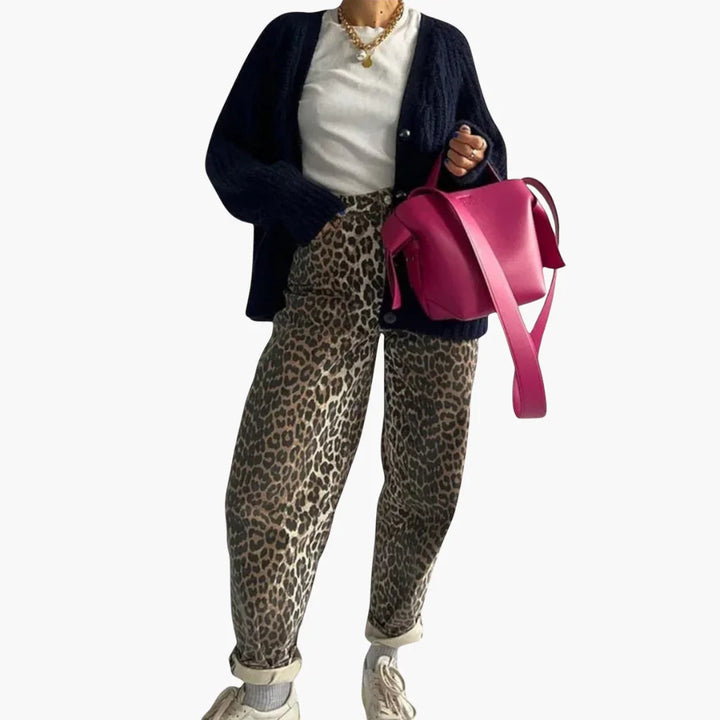 Leopardenmuster Jeans für Damen