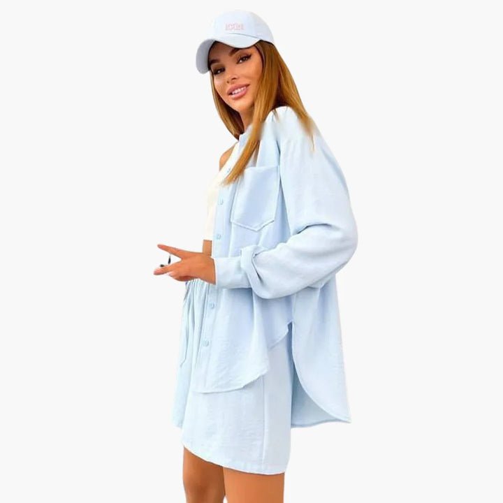 Zweiteiliges Blusen Shorts Set für Damen