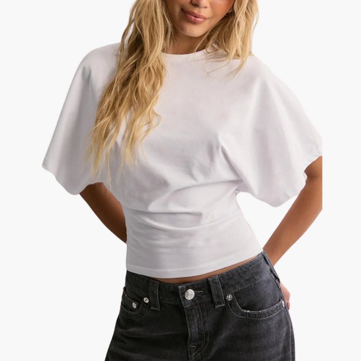 Sophia | T-Shirt mit weitem Ärmel und Ikonendesign