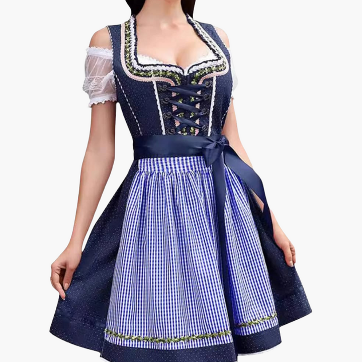 Damen Dirndl Kleid mit Schürze und Bluse | Oktoberfest Dirndl 2025
