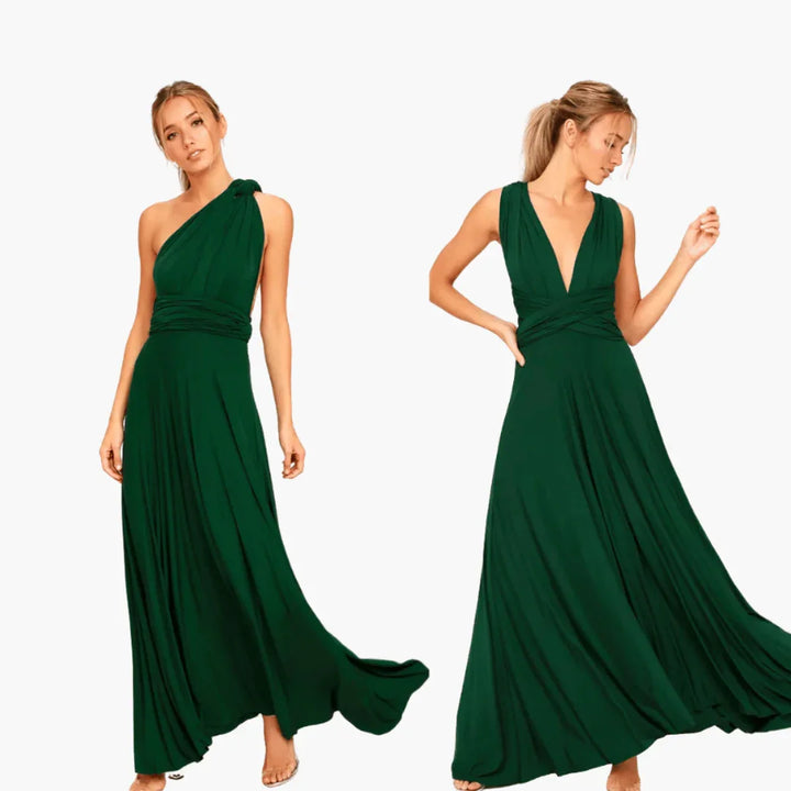 Mehrfach Wickel Maxi Kleid für Damen