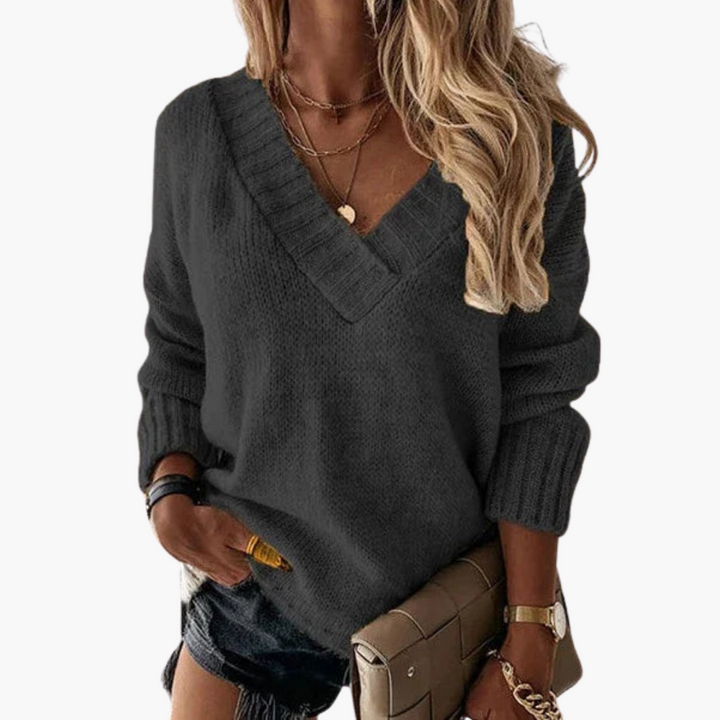 Claudia | Warmer V-Ausschnitt-Pullover