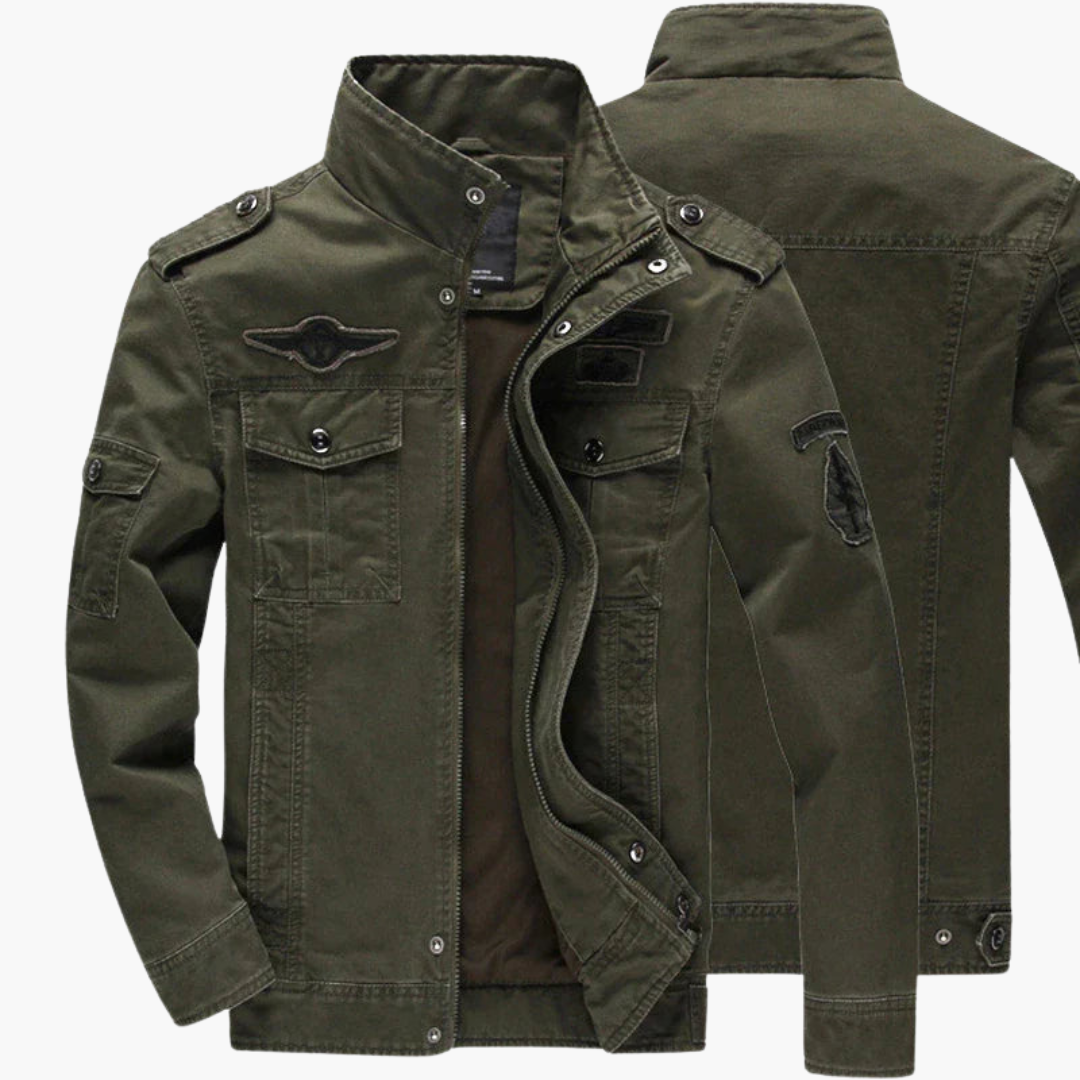 Herren Bikerjacke mit Reißverschluss und langen Ärmeln