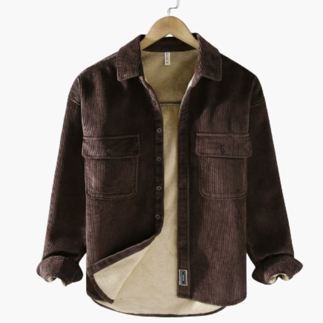 Herren Cordjacke mit Knopfleiste und Innenfutter