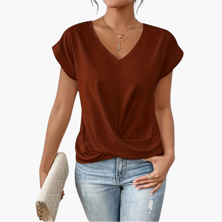 Clara | Lässiges T-Shirt mit Sweetheart-Ausschnitt