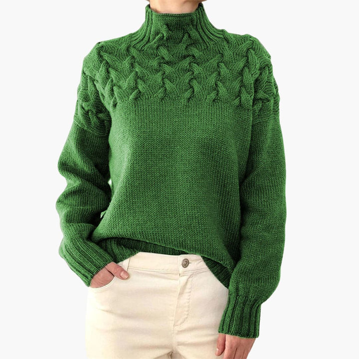Damen pullover mit Rollkragen und langen Ärmeln