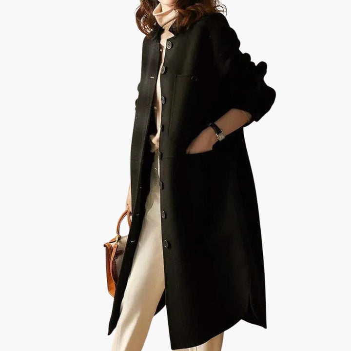 Damen Langer Trenchcoat mit Knopfleiste
