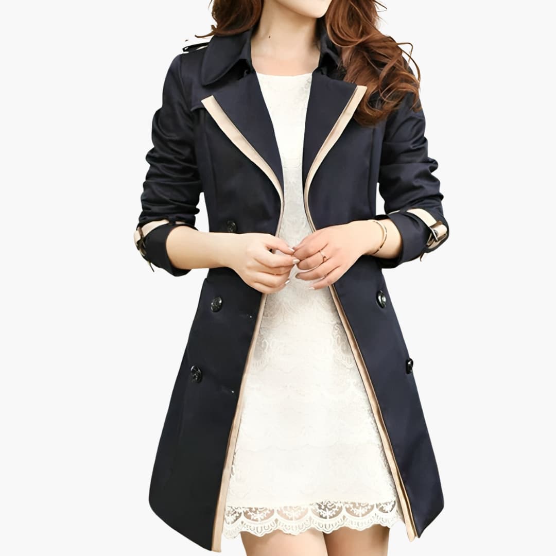 Damen klassischer Trenchcoat mit Gürtel