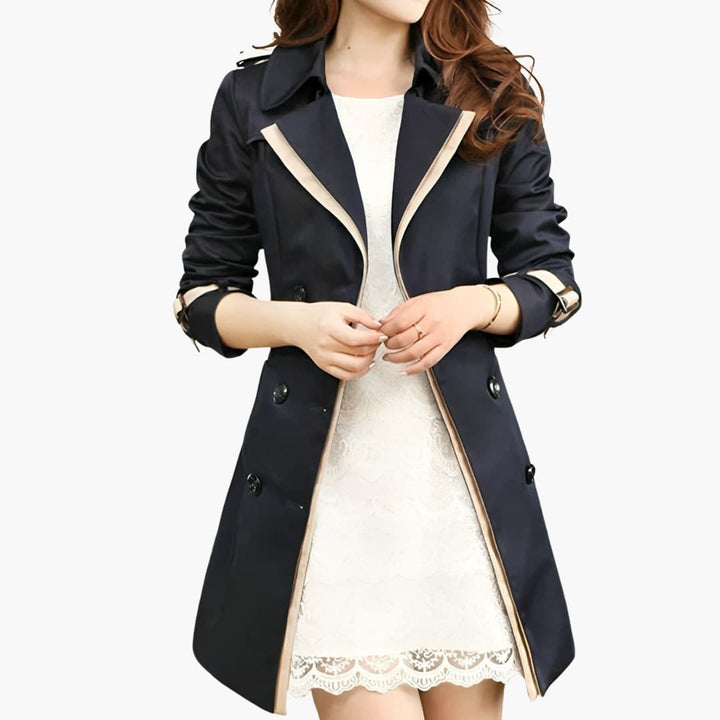Damen klassischer Trenchcoat mit Gürtel
