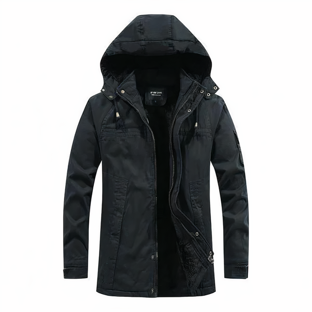 Herren Winterjacke mit Kapuze und Reißverschluss