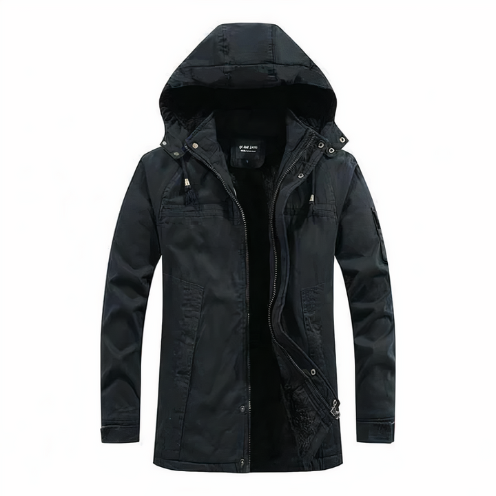 Herren Winterjacke mit Kapuze und Reißverschluss